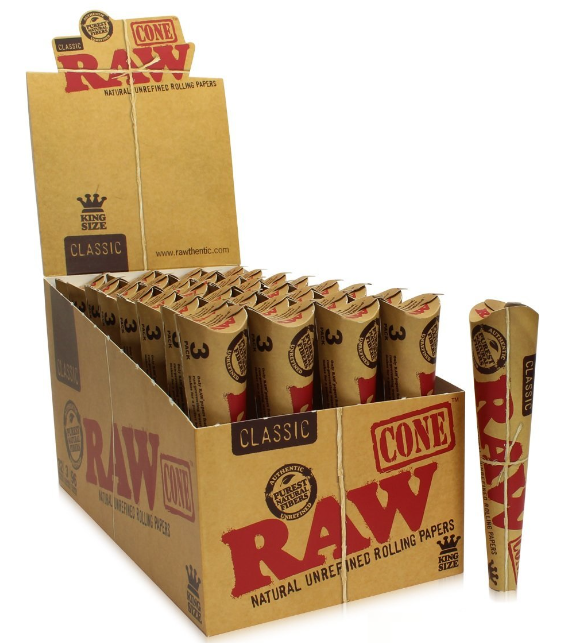 Raw Classic King Cones 3/pk 32pks/bx