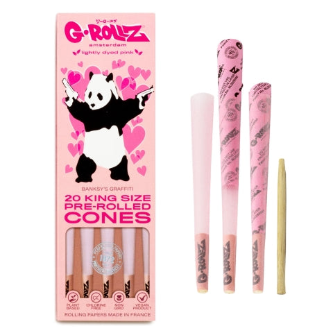 G-ROLLZ | Banksy's Graffiti - Lightly Dyed Pink - 20 KS Cones