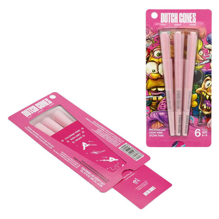 Dutch Cones | 1 1/4 Size Pink Pre-Rolled Cones 6pcs in pack