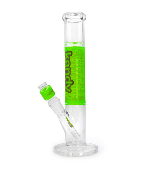 Kandy Glass Water Pipe 13.8" Straight Tube w/ Glycerin Covered Coil in the Middle